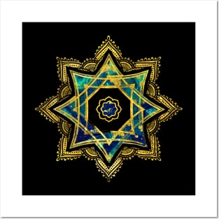 Golden Decorative Star of Lakshmi - Ashthalakshmi Posters and Art